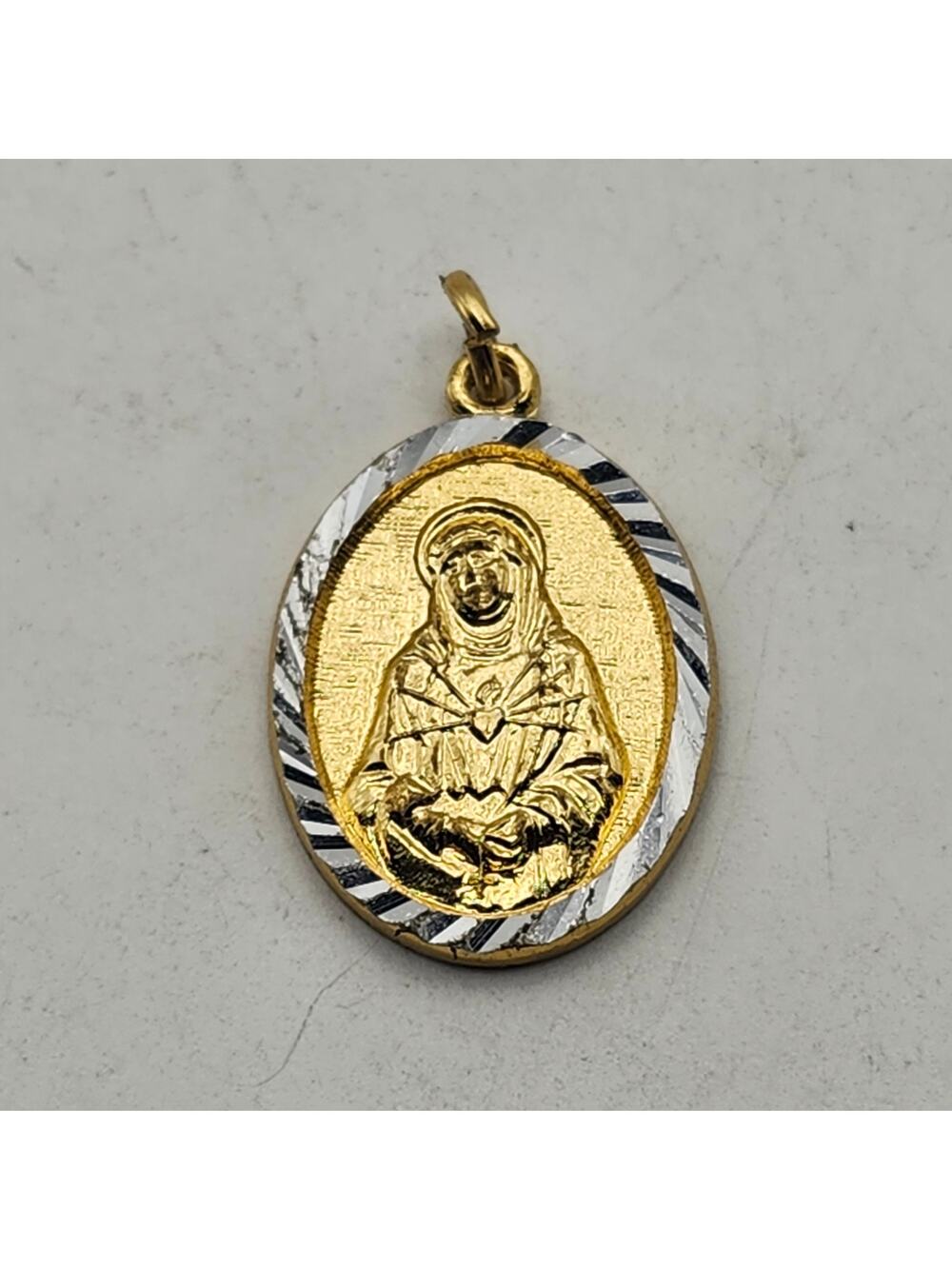 Servants Of Mary Sorrows Medal Catholic Hong Kong Gold Silver Tone Pendant Charm